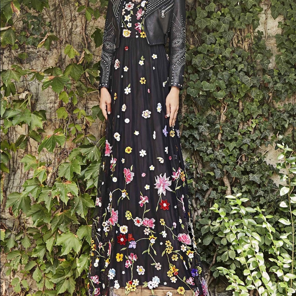 Alice & Olivia - Embroidered Floral Dress - Size 4